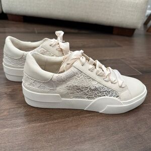 Dolce Vita ivory lace sneakers